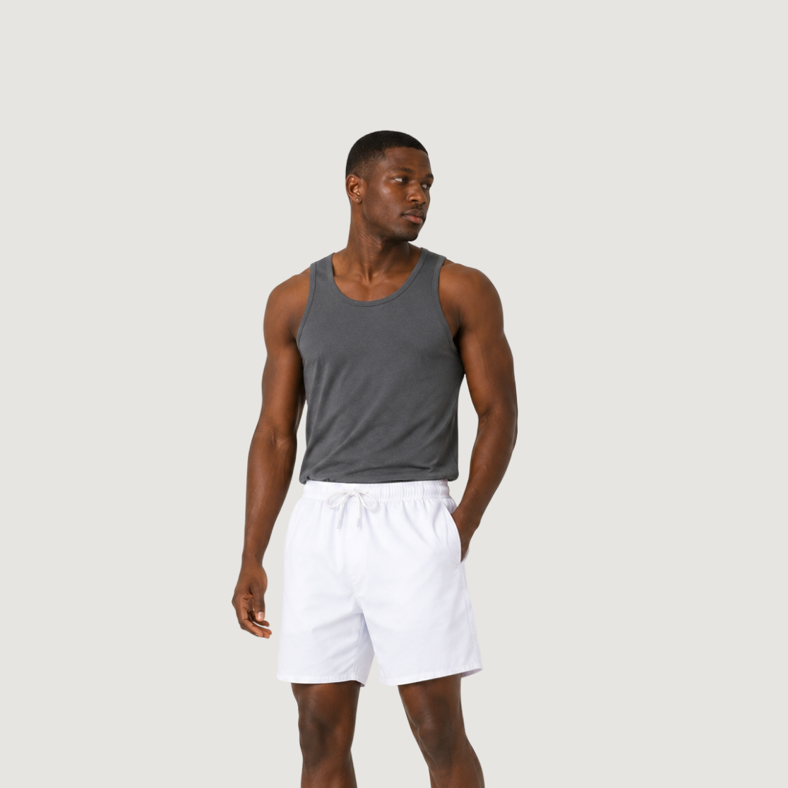 Shorts Tactel com Elastano Masculino - Branco