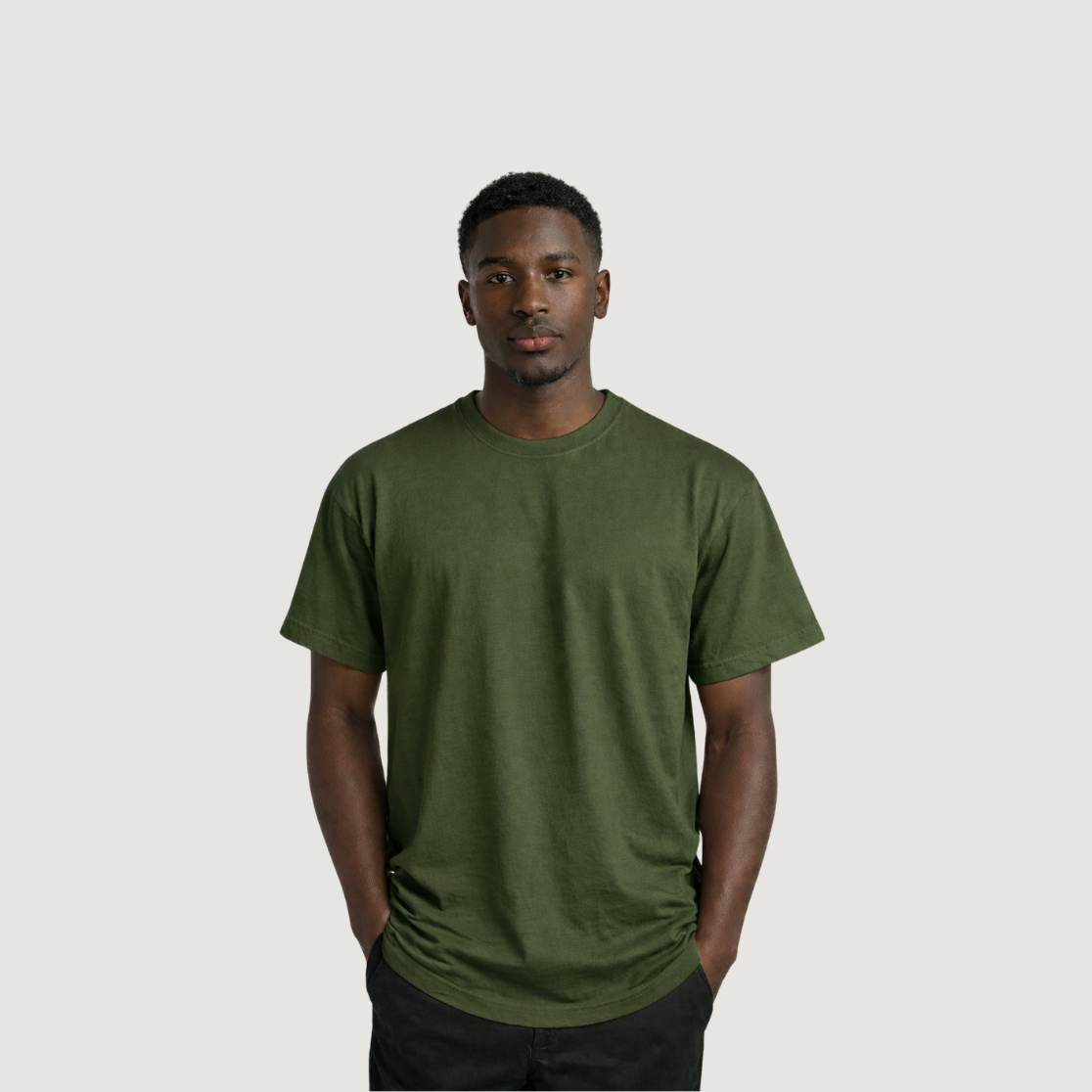 Camiseta Básica Masculina Verde Militar