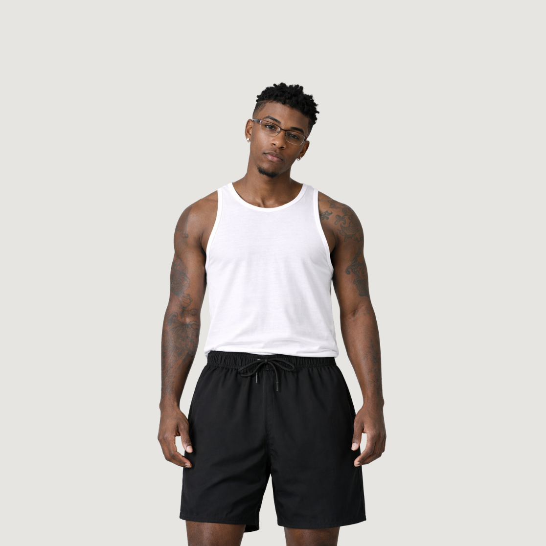 Shorts Tactel com Elastano Masculino - Preto